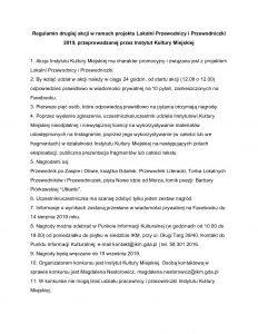 Regulamin drugiej akcji w ramach projektu Lokalni Przewodnicy i Przewodniczki 2019